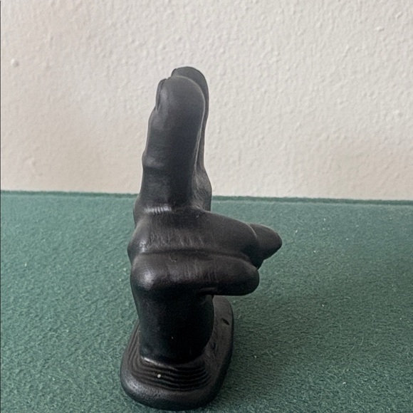 Black Obsidian Peace Sign Sculpture - Picture 3 of 5